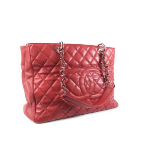 Chanel Red Caviar Leather Grand Shopping Tote 2