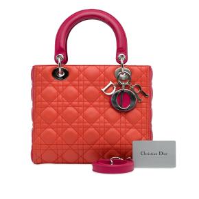 Dior Medium Bicolor Lambskin Cannage Lady Dior 14