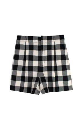 Dior Black and White Gingham High Waisted Wool Shorts 2