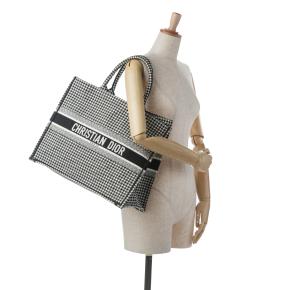 Large Houndstooth Embroidered Book Tote 9