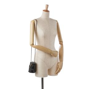 Chanel Black Logo Mini Denim Bucket Bag 9