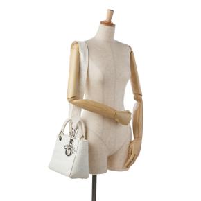 Dior White Medium Cannage Lady D-Lite 11