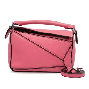 Pink Leather Mini Puzzle Satchel 16