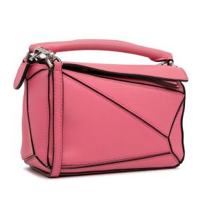 Pink Leather Mini Puzzle Satchel 2