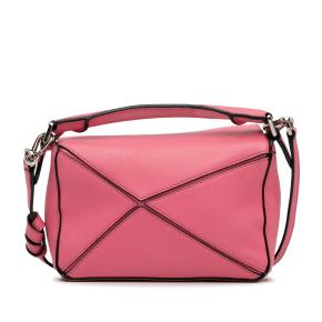 Pink Leather Mini Puzzle Satchel 4