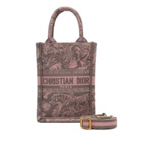 Dior Pink Mini Toile de Jouy Vertical Book Tote 11