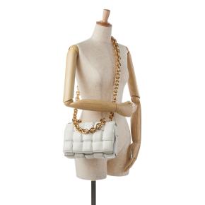 Bottega Veneta White Intrecciato Padded Chain Cassette 11