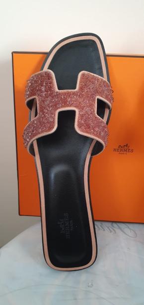 Hermes Embellished Oran Sandals 8
