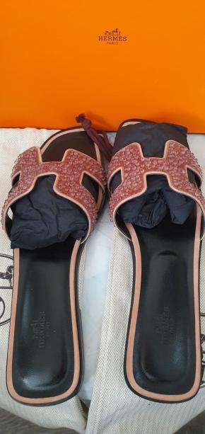 Hermes Embellished Oran Sandals 11