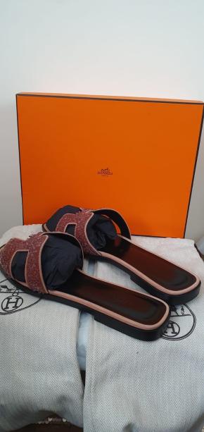 Hermes Embellished Oran Sandals 6