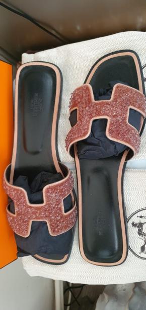 Hermes Embellished Oran Sandals 4