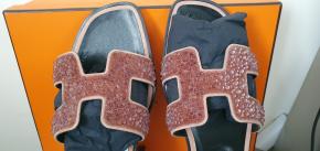 Hermes Embellished Oran Sandals 7