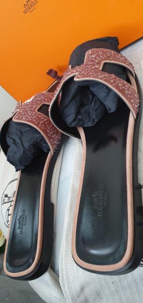 Hermes Embellished Oran Sandals 10
