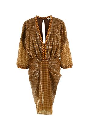 Fendi Sequinned Plunge-Neck Mini Dress 4