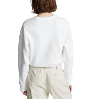 Polo Ralph Lauren White Fleece Crew Sweater 4