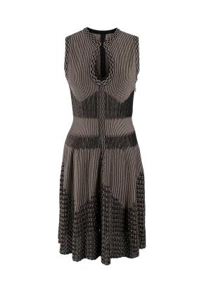 Alaia Metallic Jacquard Knit Skater Dress 2