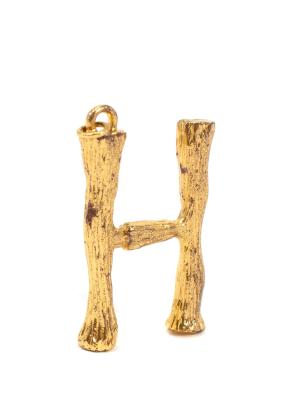 Vintage Celine Gold Plated H Alphabet Pendant 2