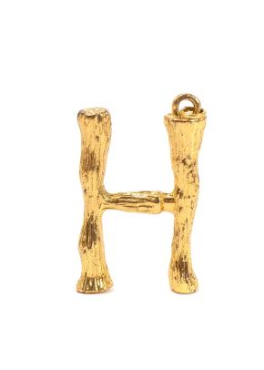 Vintage Celine Gold Plated H Alphabet Pendant 3
