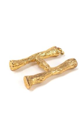 Vintage Celine Gold Plated H Alphabet Pendant 5