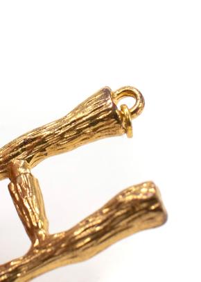 Vintage Celine Gold Plated H Alphabet Pendant 7
