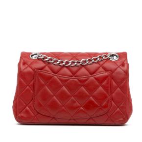 Chanel Red Lambskin Mini Classic Single Flap Bag 3