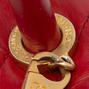 Chanel Red Chevron Lambskin Small Coco Top Handle 10