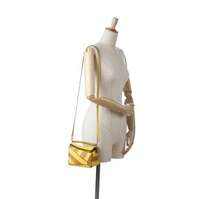 Loewe Yellow Mini Puzzle Rugby Stripe Bag 11
