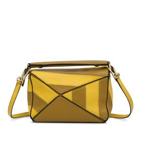 Loewe Yellow Mini Puzzle Rugby Stripe Bag 4
