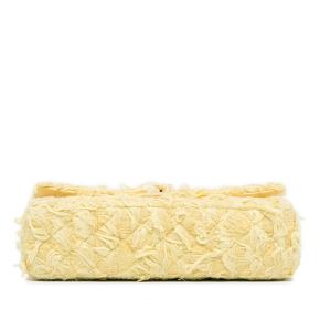 Chanel Yellow Fringed Tweed Medium  Double Flap Bag 4