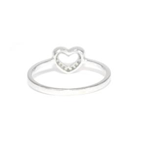 Bespoke White Gold/Diamond Heart Ring Size 47 2
