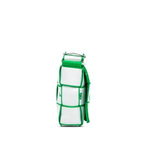 Bottega Veneta White and Green Maxi Intrecciato Canvas Webbing Cassette Bag 4