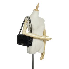 Chanel Black Patent Leather Medium Reverso Boy Bag 11