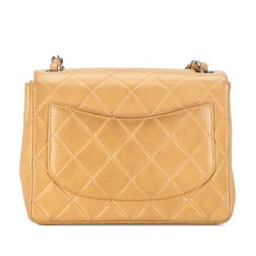 Chanel Dark Beige Mini Square Classic Lambskin Single Flap 3
