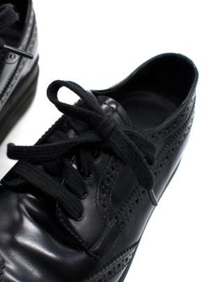Prada Black Brushed Leather Derby Brogues 6