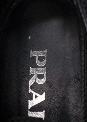 Prada Black Brushed Leather Derby Brogues 5