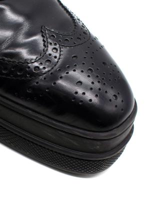 Prada Black Brushed Leather Derby Brogues 13
