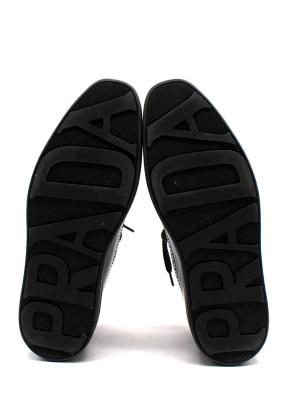 Prada Black Brushed Leather Derby Brogues 9