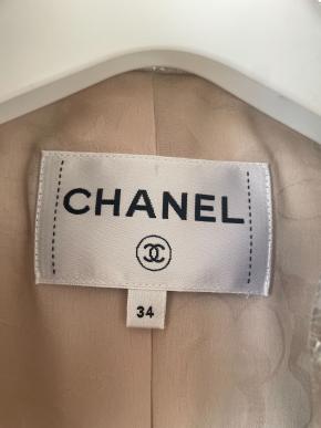 Chanel Beige Wool Jacket with Pearl Button Detail 6