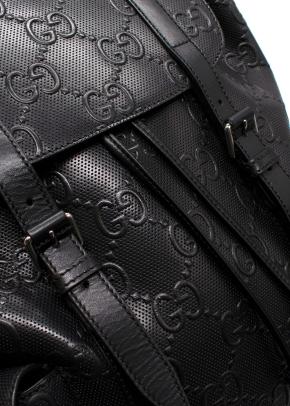 Gucci Black Leather GG Backpack 6