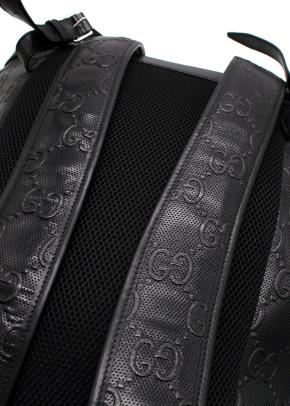 Gucci Black Leather GG Backpack 13