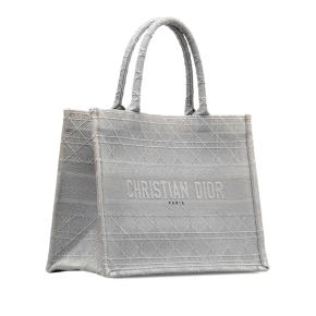 Dior Grey Medium Cannage Embroidered Book Tote 2