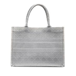 Dior Grey Medium Cannage Embroidered Book Tote 3