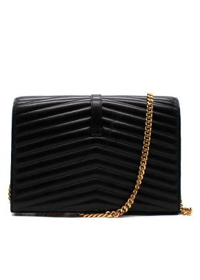 Saint Laurent Black Cassandre  Envelope Wallet on Chain 5