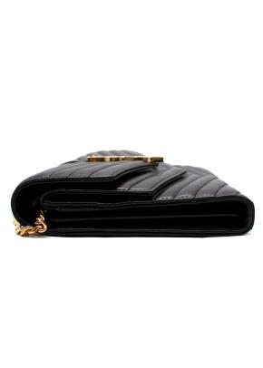 Saint Laurent Black Cassandre  Envelope Wallet on Chain 2