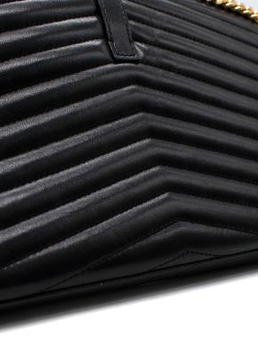 Saint Laurent Black Cassandre  Envelope Wallet on Chain 7