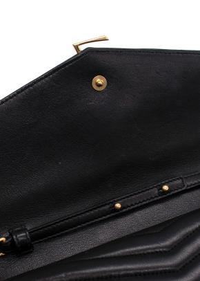 Saint Laurent Black Cassandre  Envelope Wallet on Chain 10