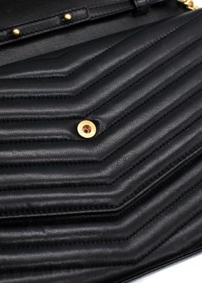 Saint Laurent Black Cassandre  Envelope Wallet on Chain 9
