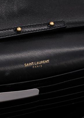 Saint Laurent Black Cassandre  Envelope Wallet on Chain 18
