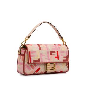 Fendi Pink Zucca Embroidered Baguette Bag 2