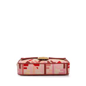 Fendi Pink Zucca Embroidered Baguette Bag 5